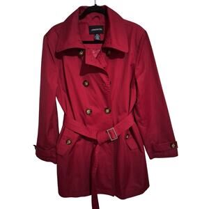 Ladies deep red  XL London Fog trench coat